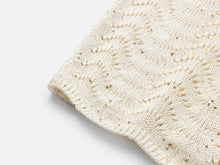 Sequin Embroidery Designer Cropped Knit Top | White