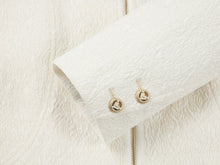 Wool Stand Collar Embroidered Coat | White