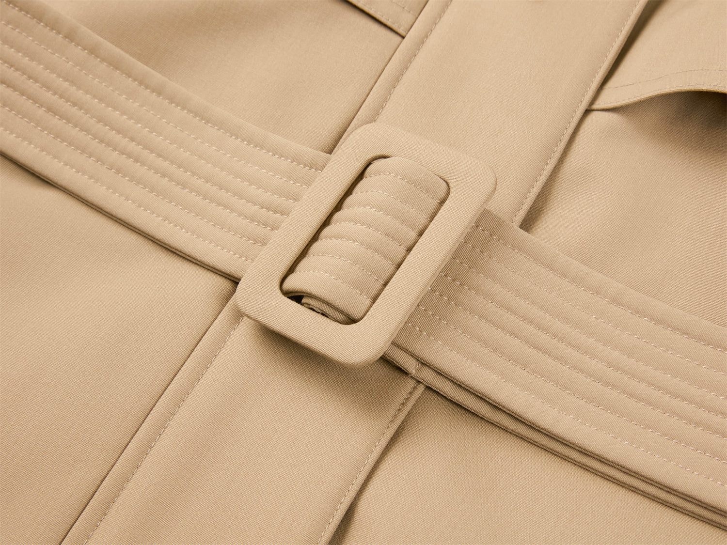 Wool Trench Down Coat | Khaki
