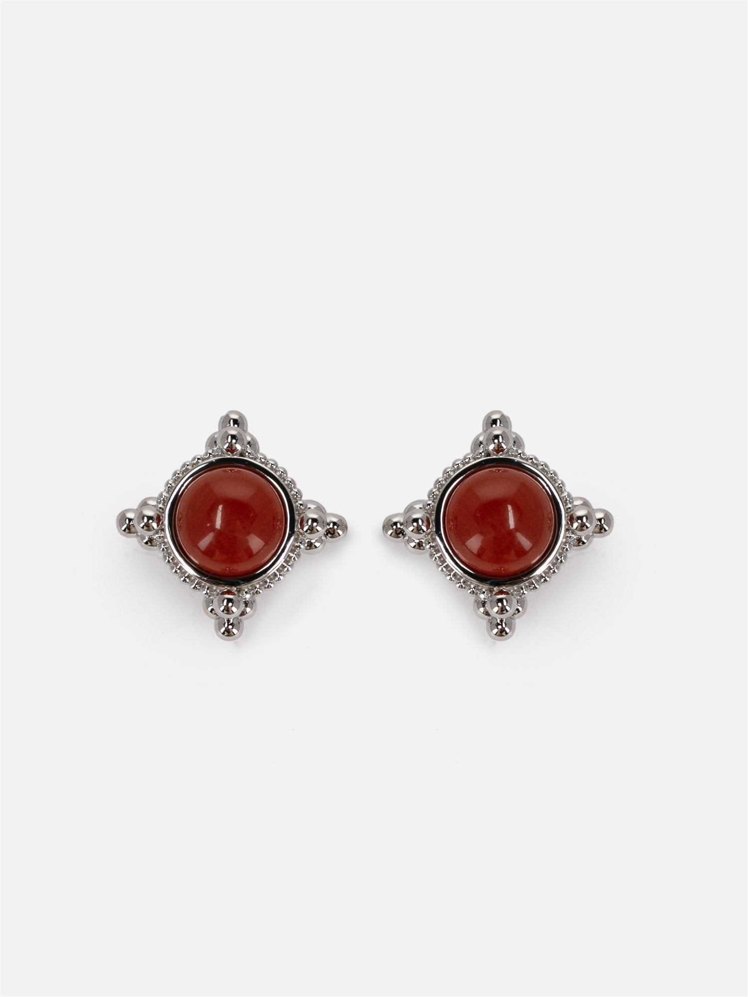Earring | Silver/Brown