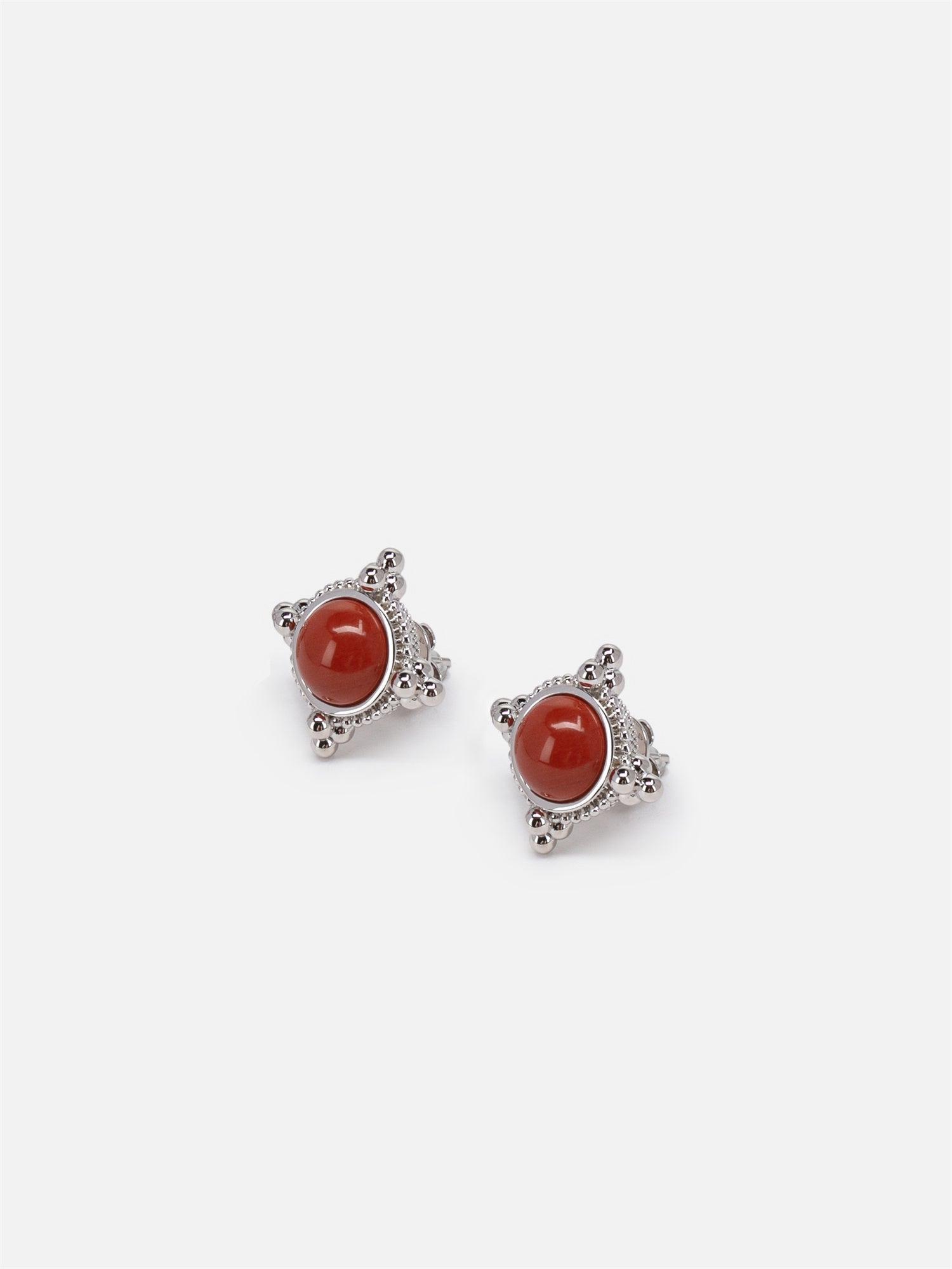Earring | Silver/Brown