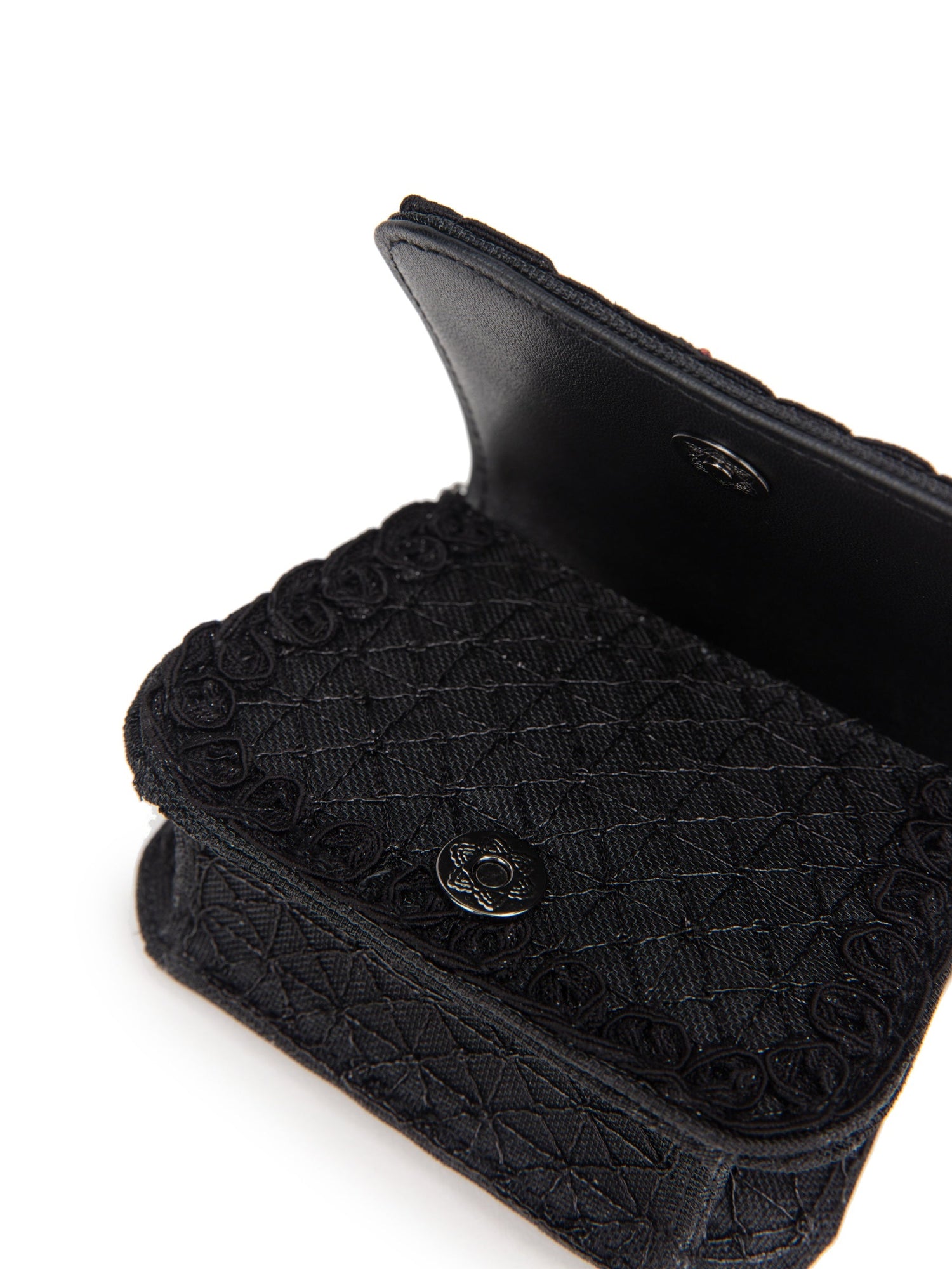 Beaded Textured Handbag | Black