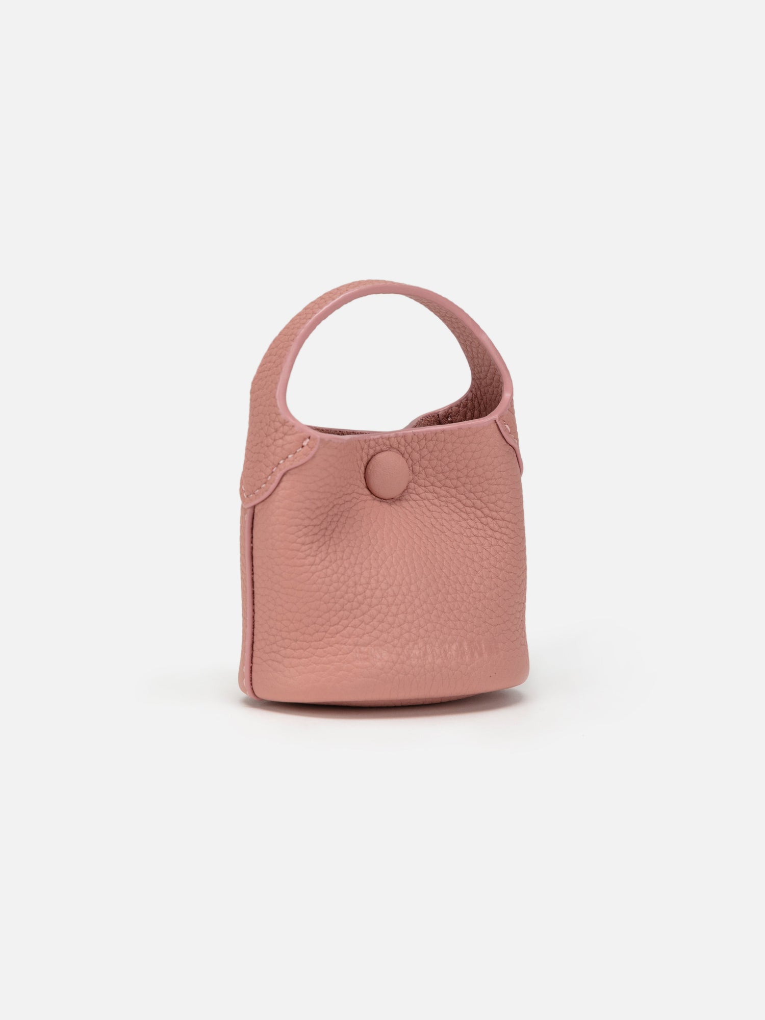 Leather Earphone Case Magnetic Snap Mini Bag Charm | Pink
