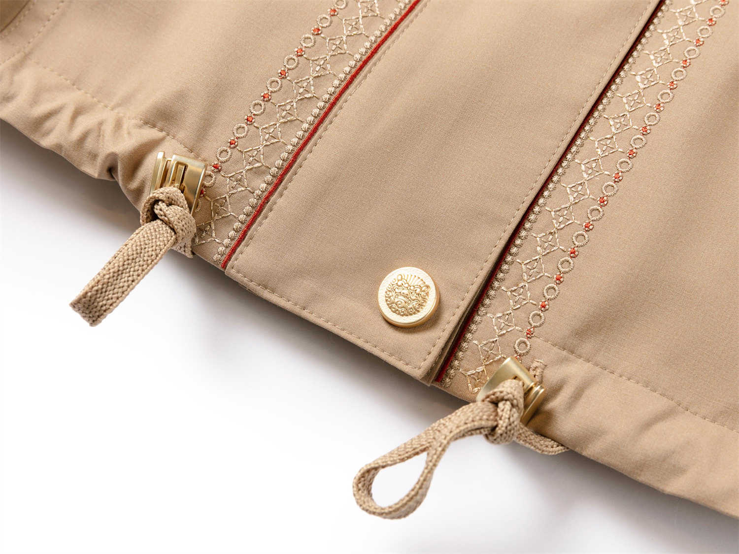 Silk and Wool Trench Coat | Khaki