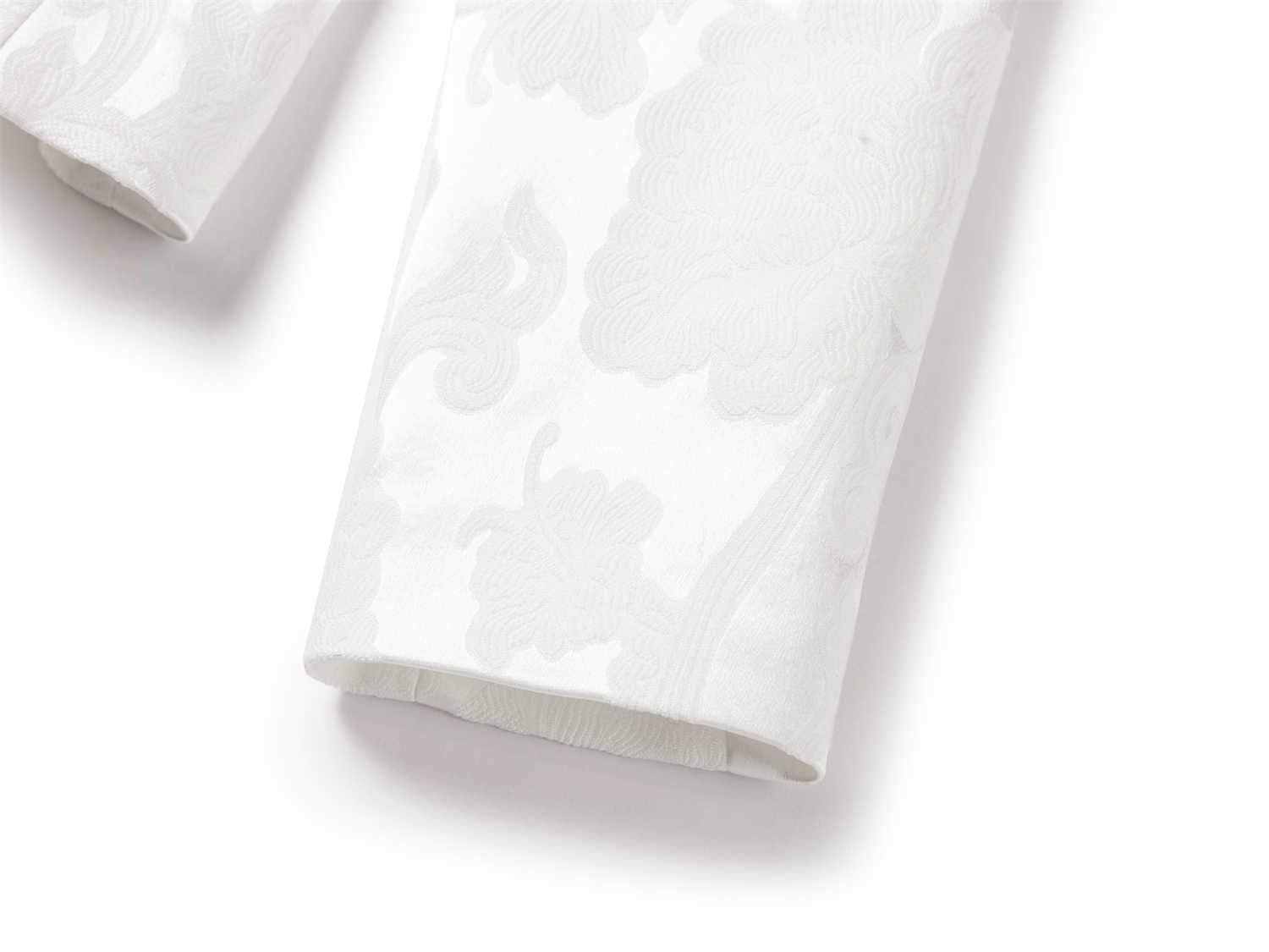 Mulberry Silk Embroidered Jacket | White
