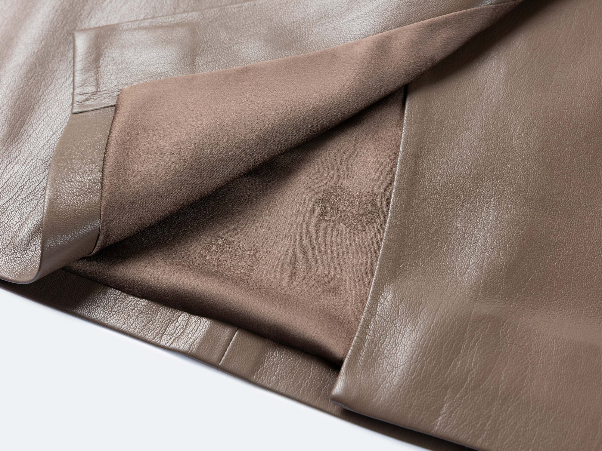 Nappa Wrap Skirt With Buttons | Brown