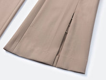 Wool Open-Front Wide Leg Pants | Grey