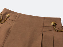Asymmetric Pleated Mimiskirt | Brown