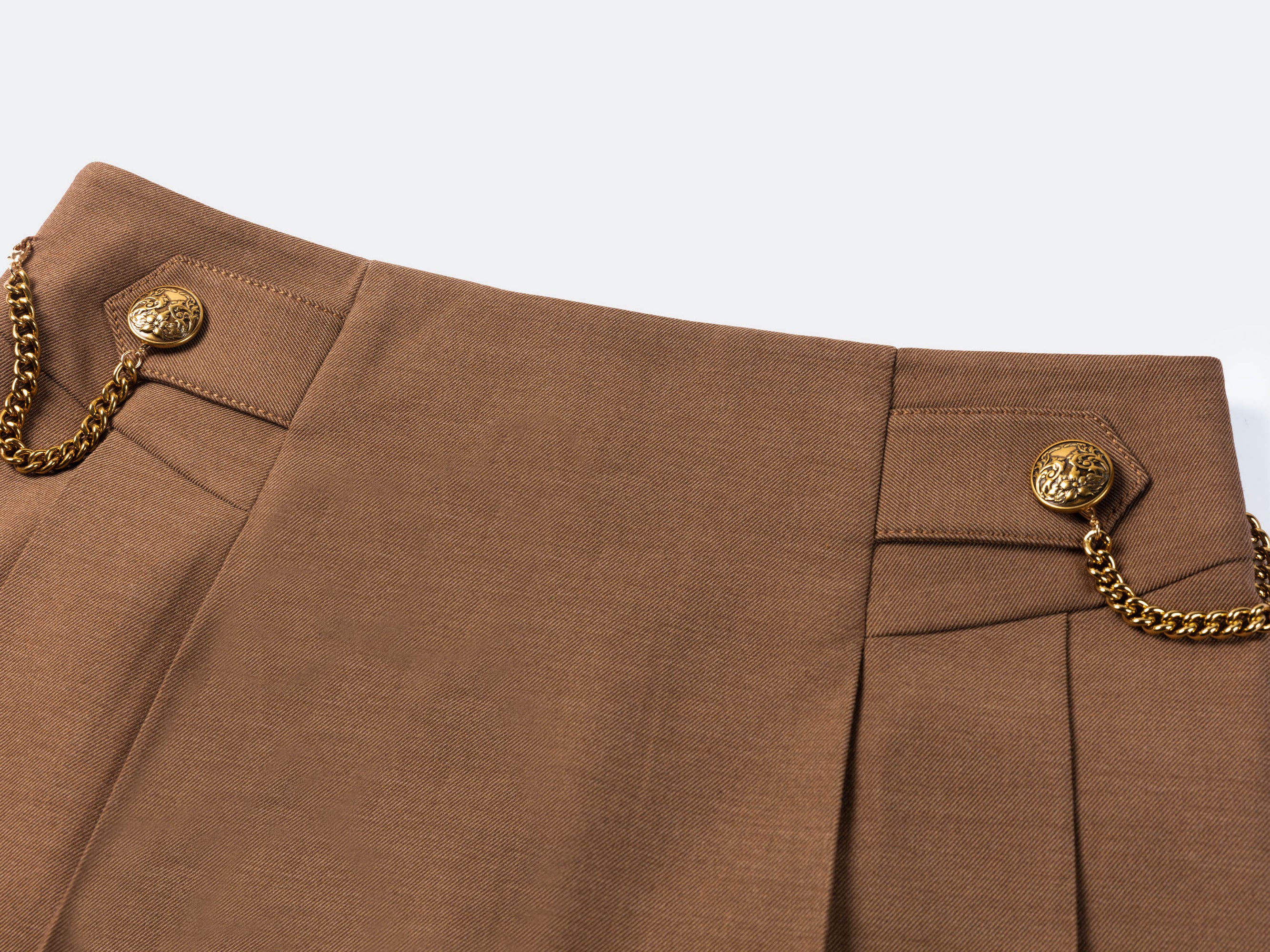 Asymmetric Pleated Mimiskirt | Brown