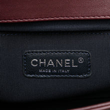 Chanel | Pre-Owned Old Medium Velvet and Tweed Boy Flap - I | Red/Burgundy