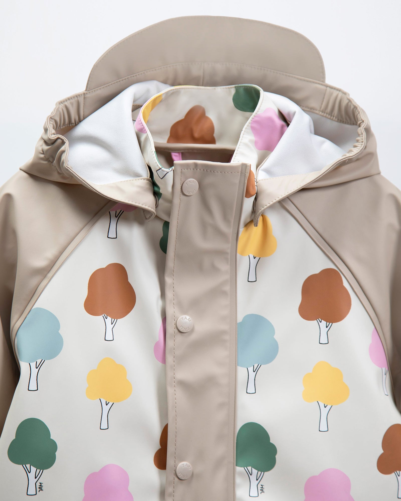 Rain Coverall | Rainy Trees Beige