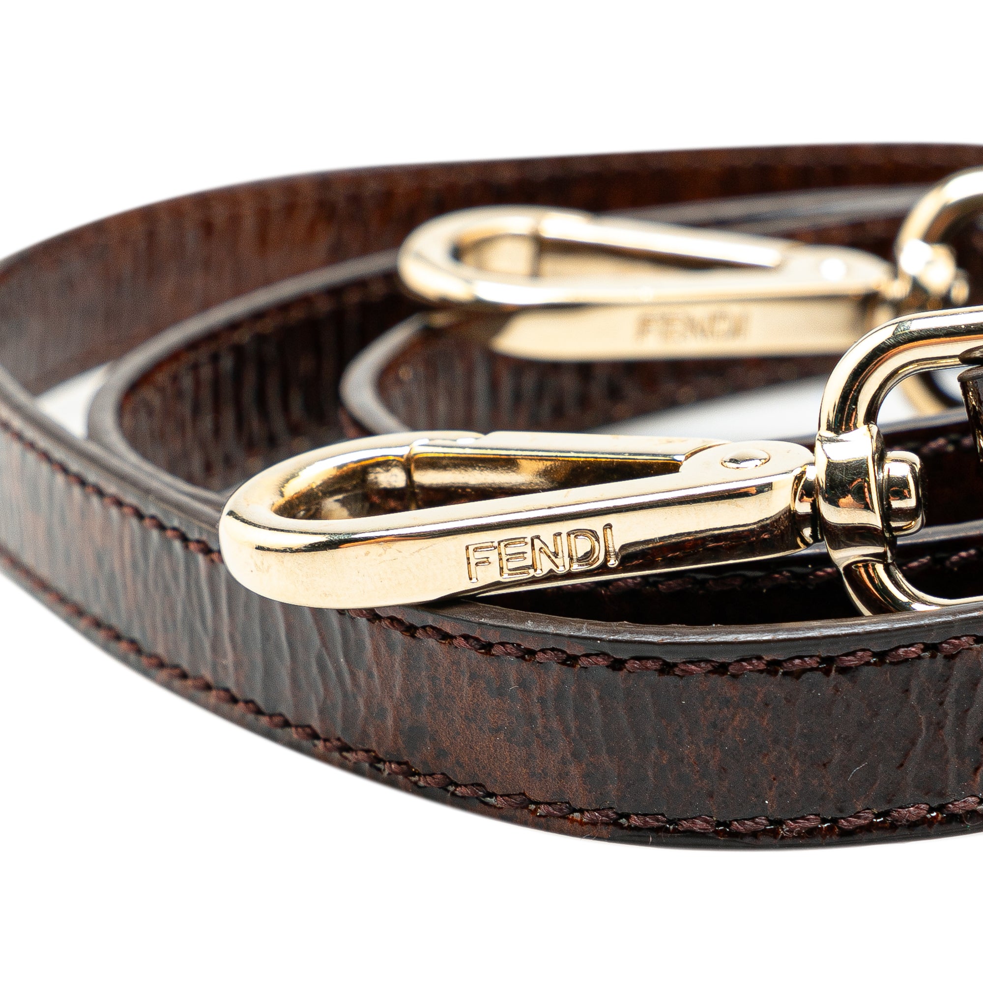 Fendi | Pre-Owned Leather Shoulder Strap | Brown