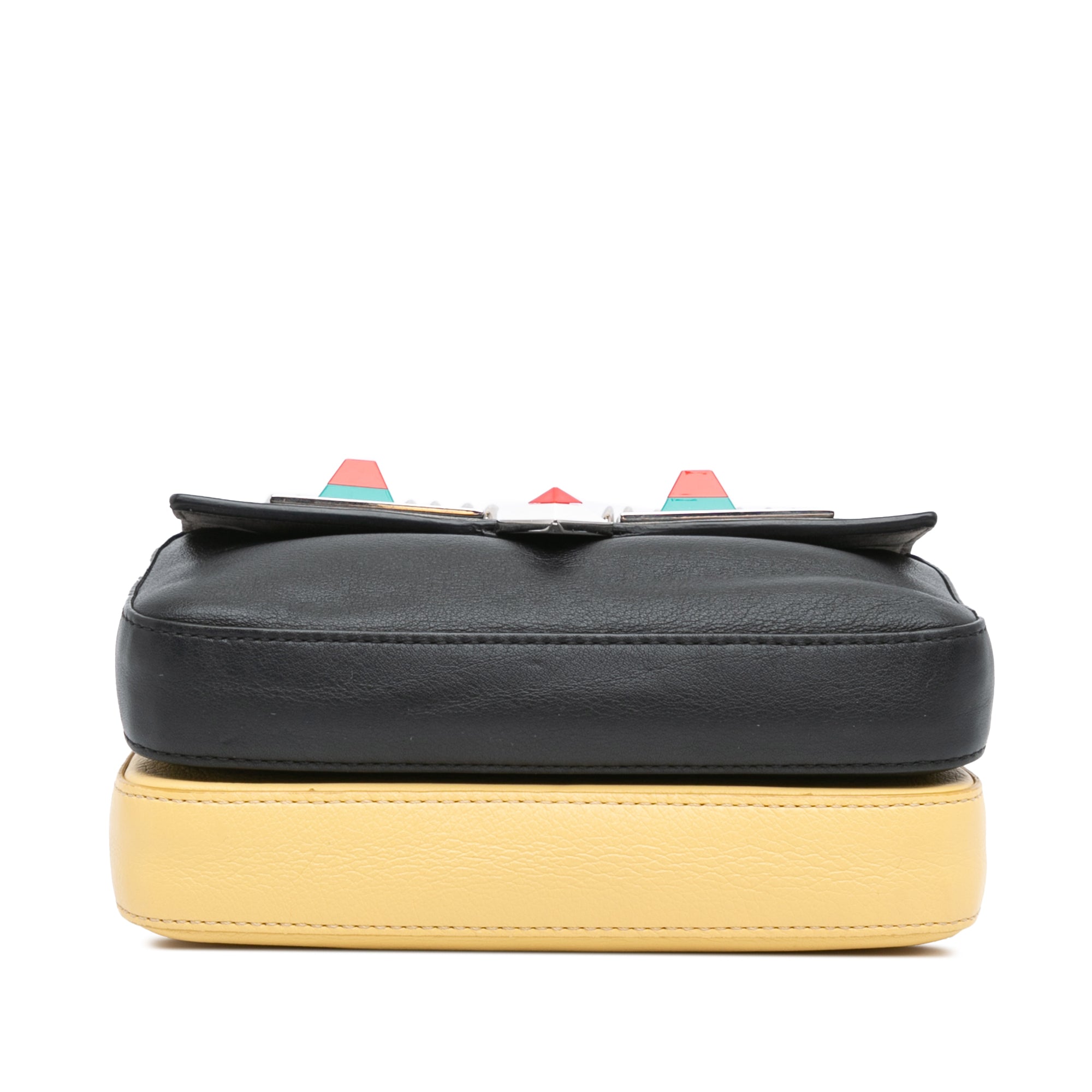 Fendi | Pre-Owned Micro Hypnoteyes Double Baguette Satchel | BlackYellowYellow