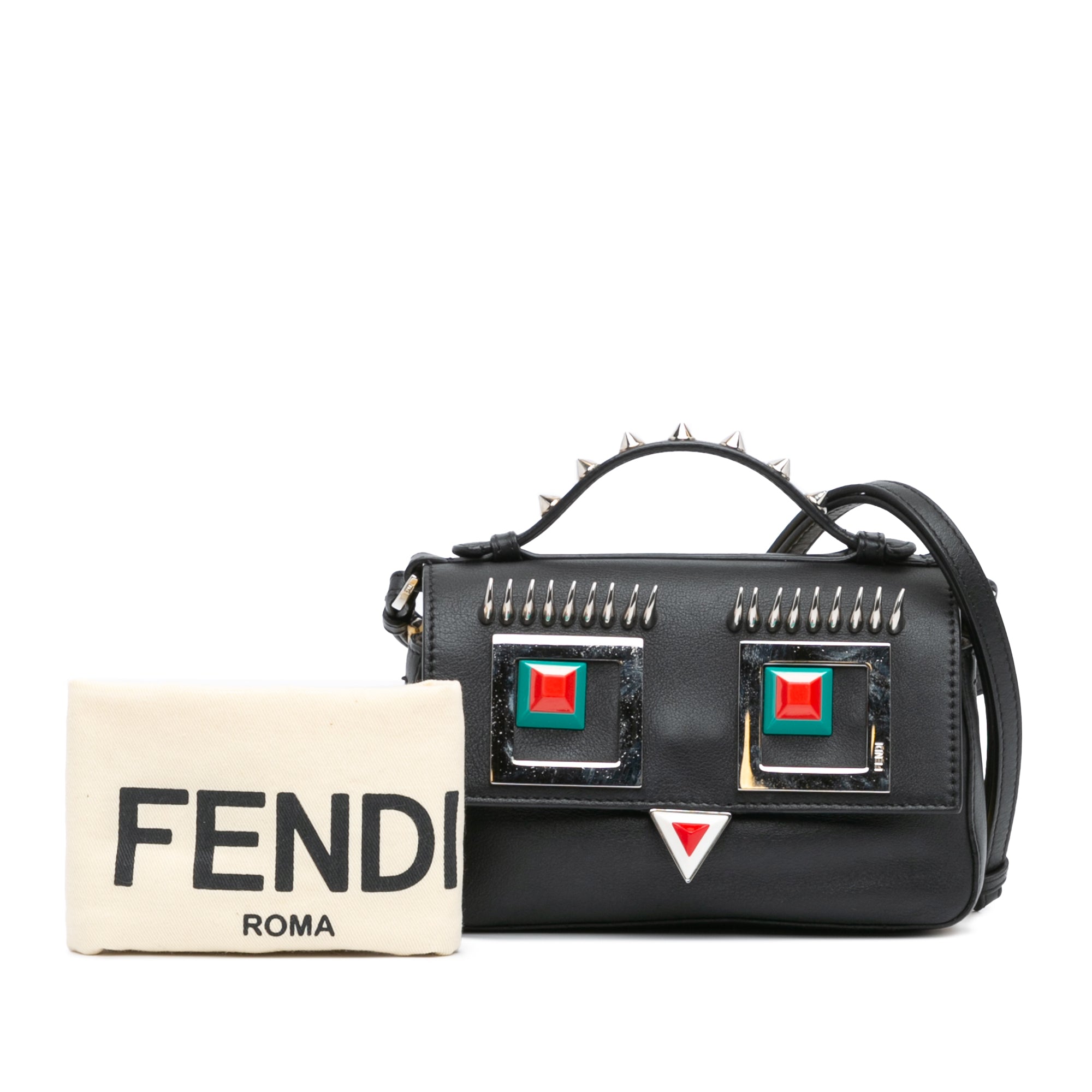 Fendi | Pre-Owned Micro Hypnoteyes Double Baguette Satchel | BlackYellowYellow
