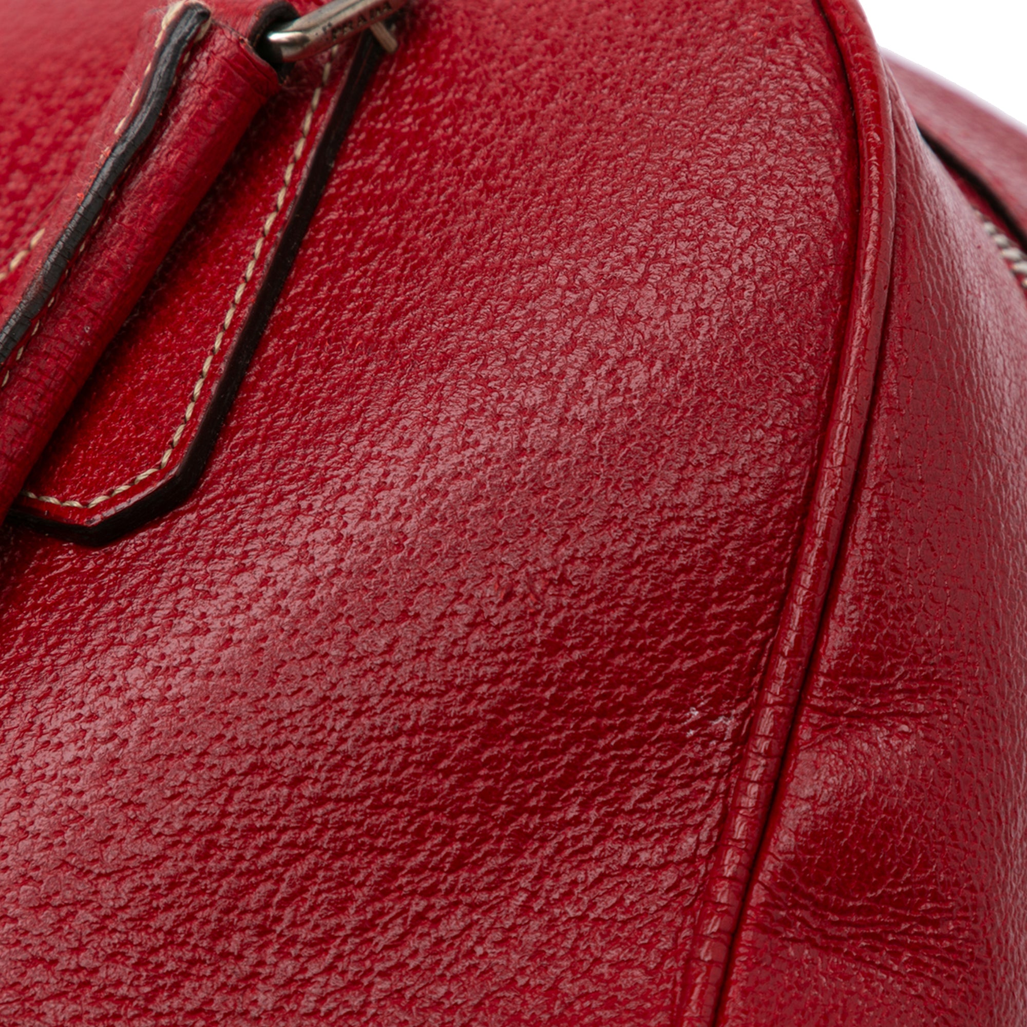 Prada | Pre-Owned Cinghiale Bauletto Handbag | Red