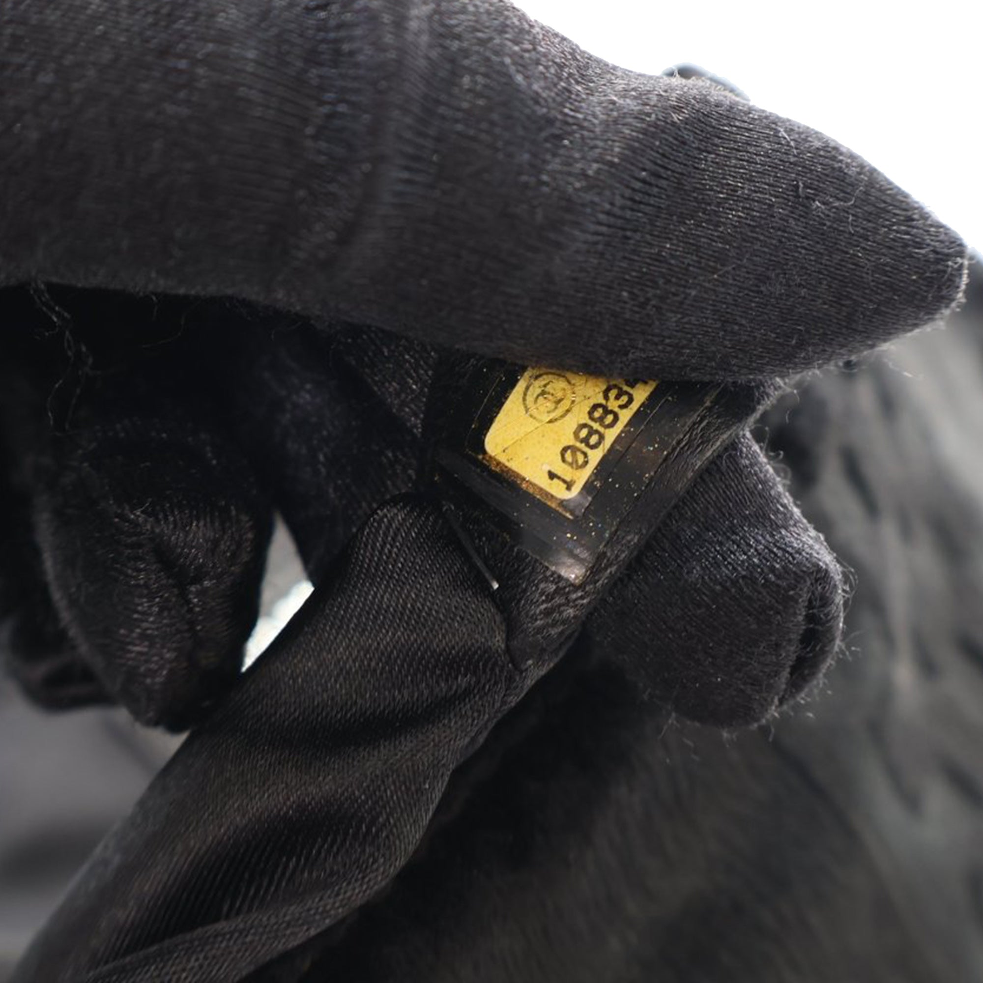 Chanel | Pre-Owned CC Check Embossed Velvet Belted Side Flap | Black