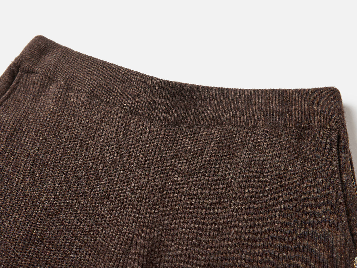 Bootcut Slit-Hem Knit Pants | Brown