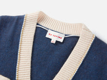 Trimmed Knitted Cardigan | Blue