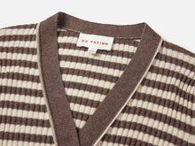 Striped Knitted Cardigan | Brown