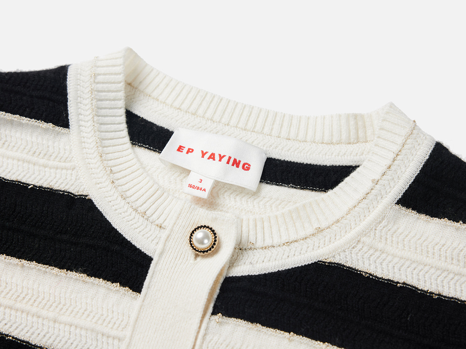 Striped Knitted Cardigan | Black