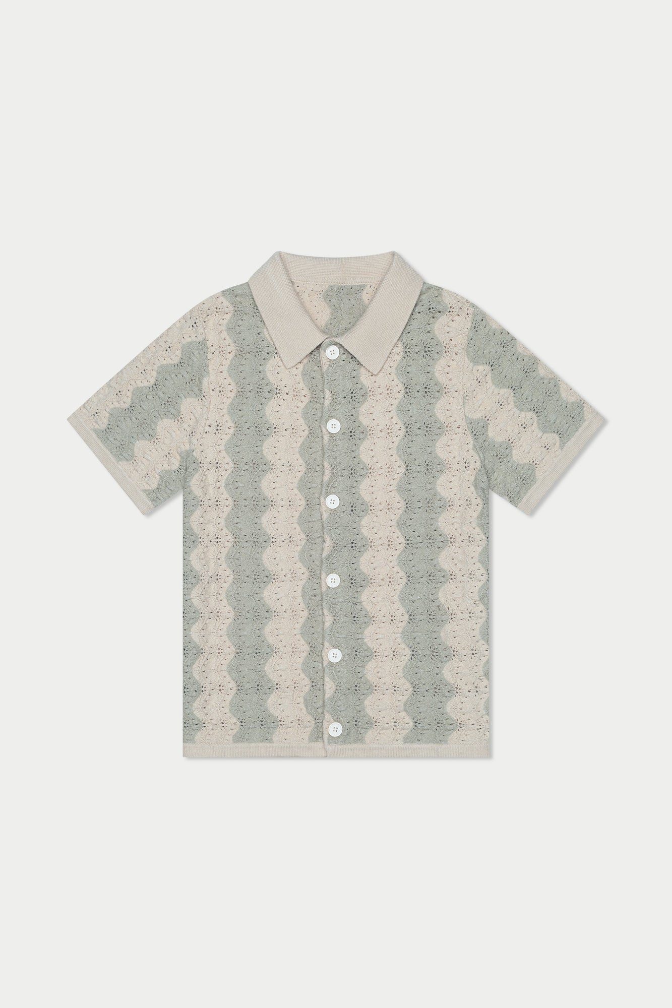 Wavy Knit Shirt | Beige
