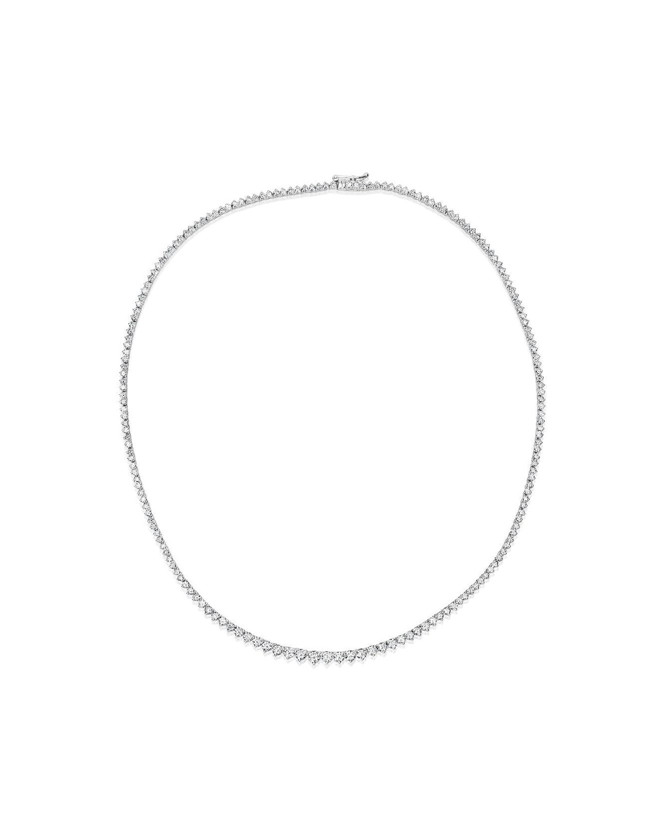 3 Carat 3 Prong Tennis Necklace | 16 inches | 14kt White Gold