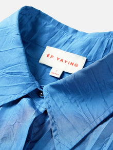 Textured Silk Blouse | Blue