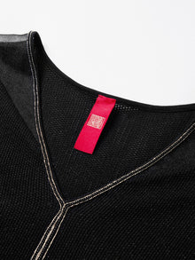 V-neck Loose Knit Sweater | Black