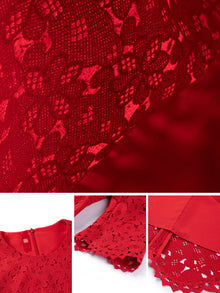 Embroidered Dress | Red