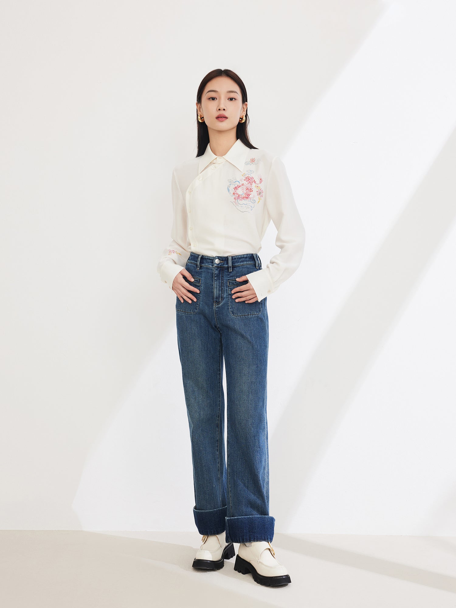 Long-staple Cotton Slim Jeans | Blue