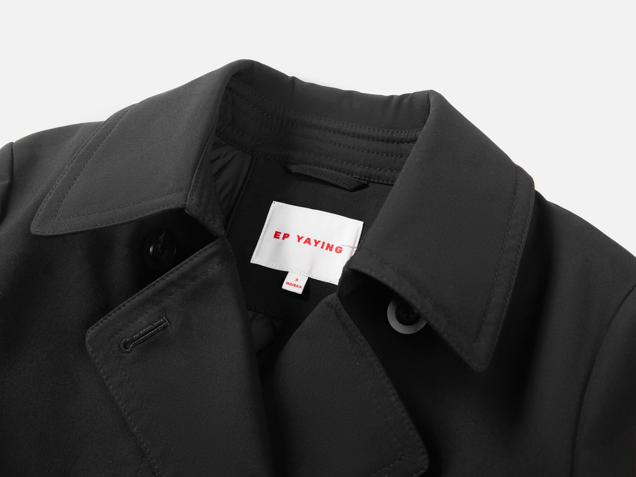Trench-Style Down Jacket | Black