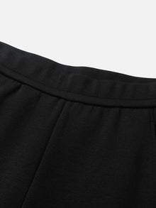 Loose Fit Flare Pants For Sports | Black
