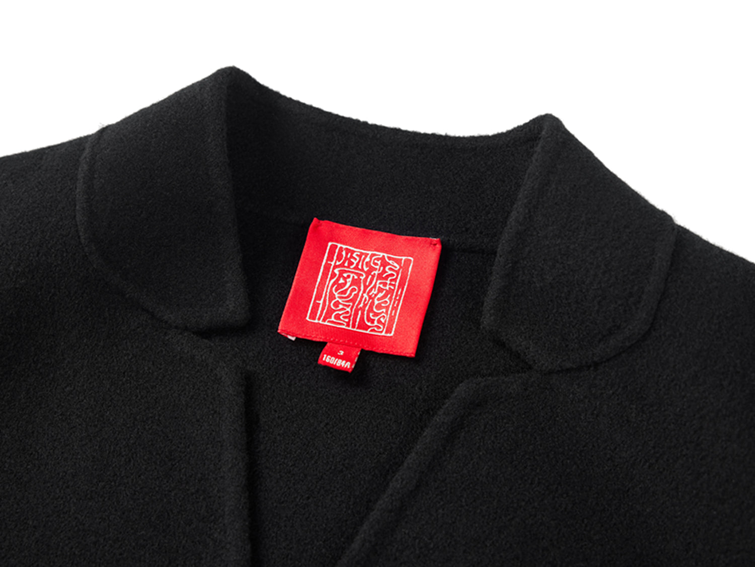 Standing Collar Woolen Coat | Black