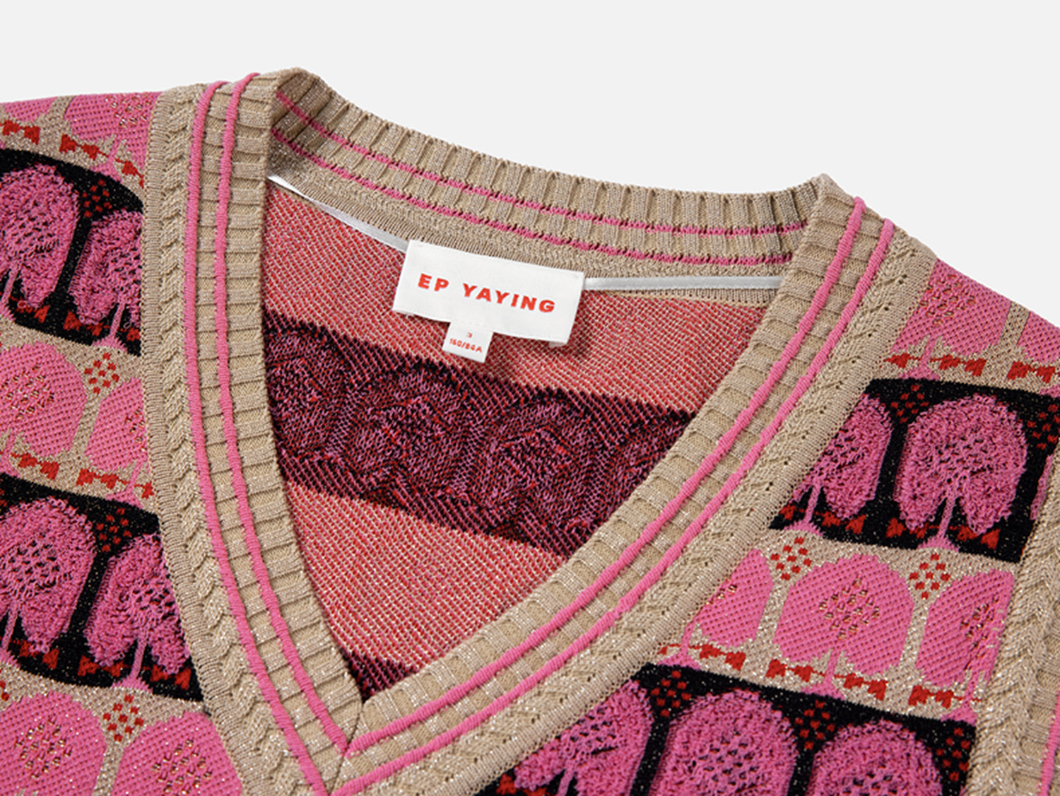 Jacquard-Knit Gilet | Pink