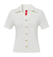 Silk Blend Knit Cardigan | White