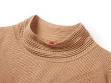 Chimney Collar Cashmere Knit Top | Camel