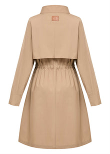 Silk Wool Trench Coat | Khaki