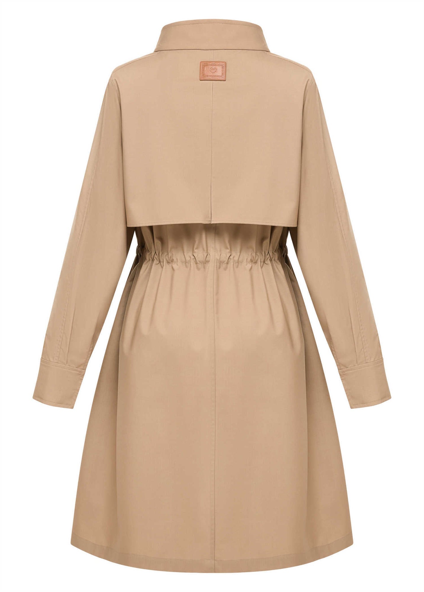Silk Wool Trench Coat | Khaki
