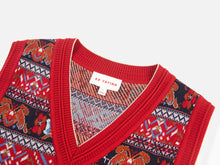 V-Neck Knit Vest | Red