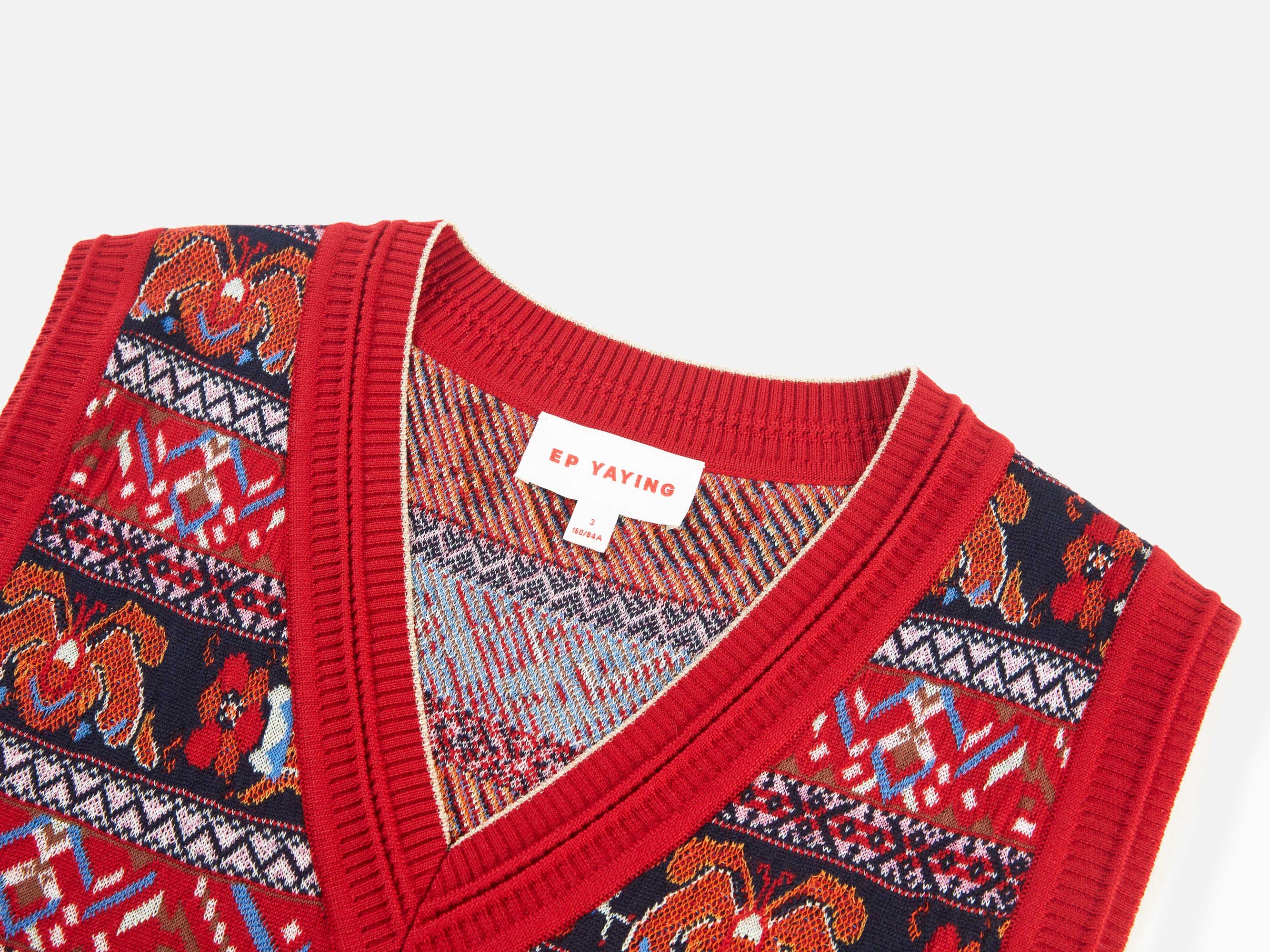 V-Neck Knit Vest | Red
