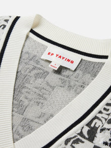 Jacquard Knit Vest | Black