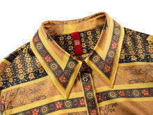 Silky Printed Belted Blouse | Golden