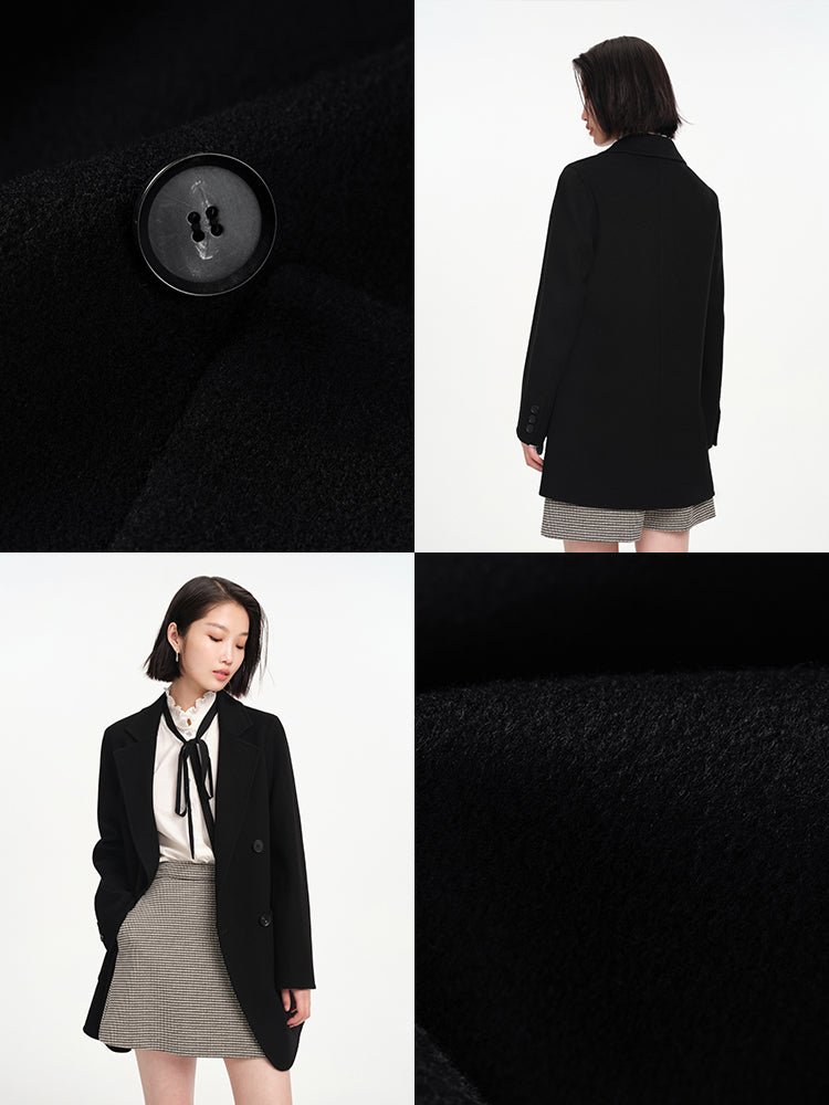 Tailored Wool Coat | Black