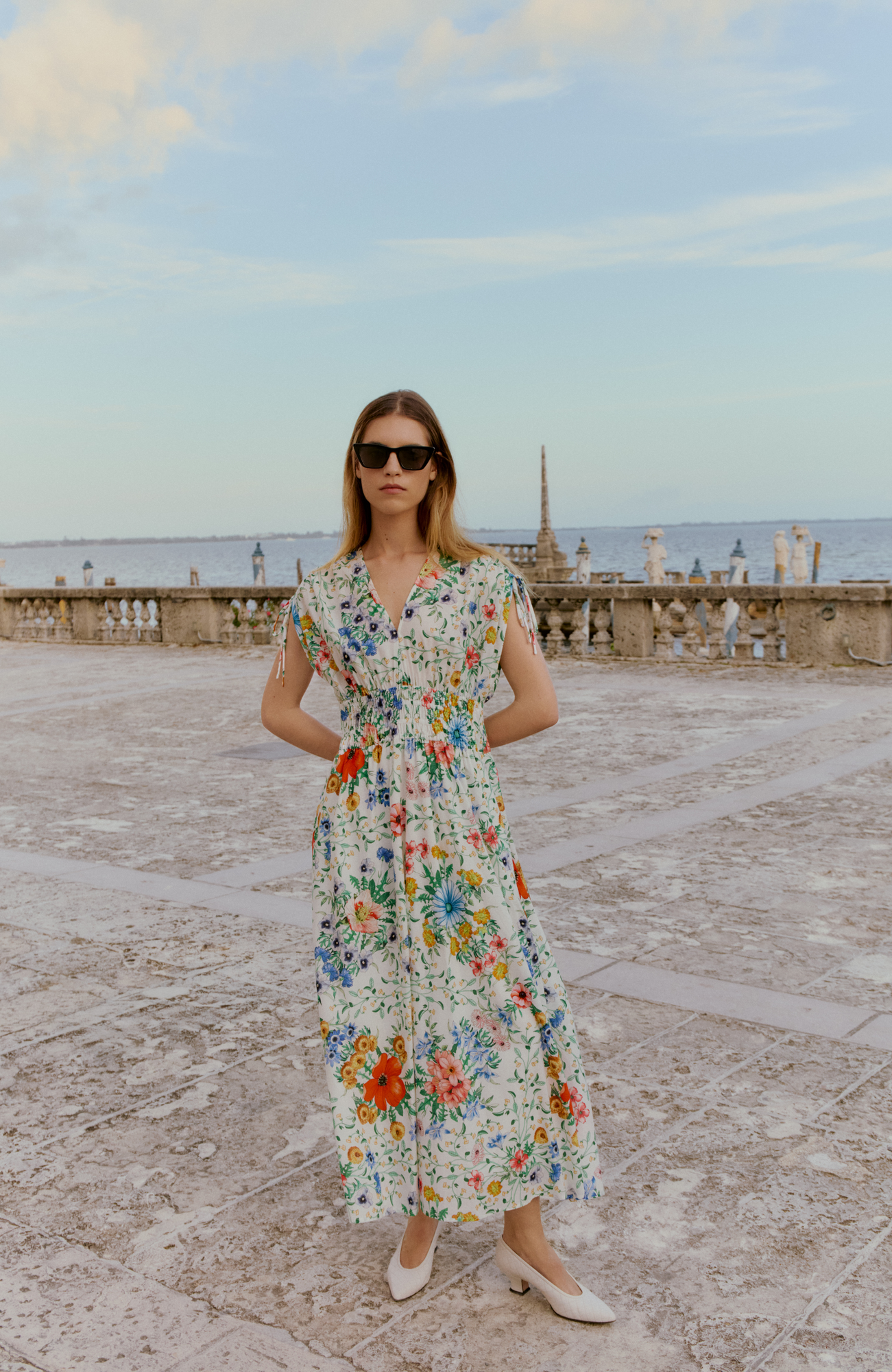 Wildflower Voile Midi Dress | Ivory Multi