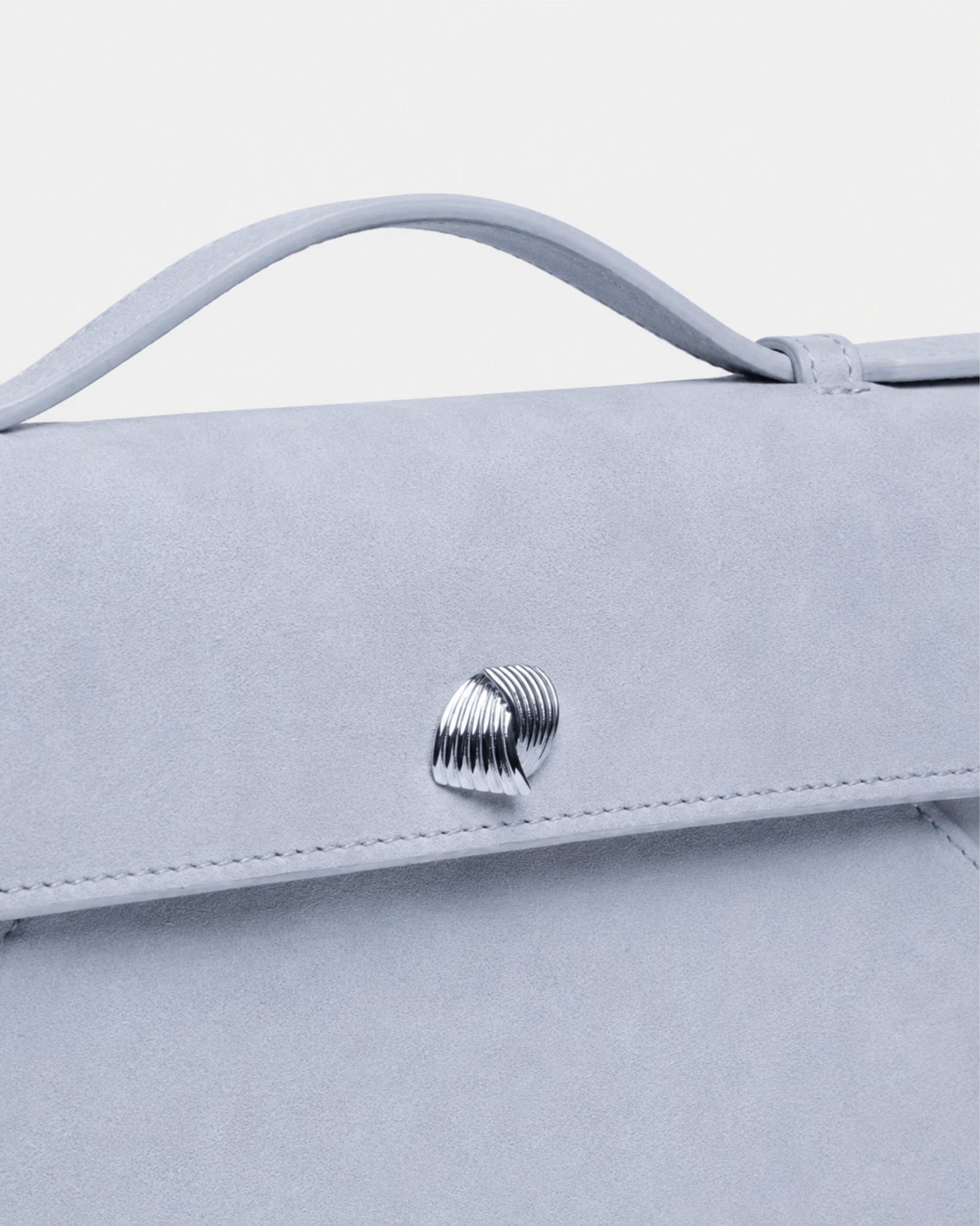 Cassandra Clutch | Light Blue Suede