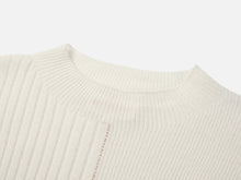 Stand-Up Collar Cashmere Knit Top | White
