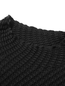 Half-High Collar Knit Top | Black