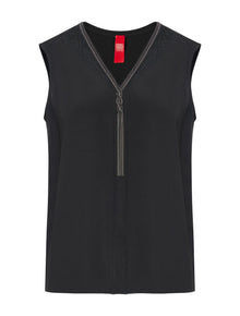 Silk Inner Sleeveless Top | Black