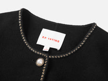 Trimmed Double Woolen Jacket | Black