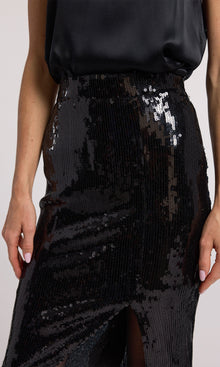 Shenae Sequin Skirt | Black